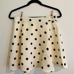 Polka Dot Black and White Mini Skater Skirt